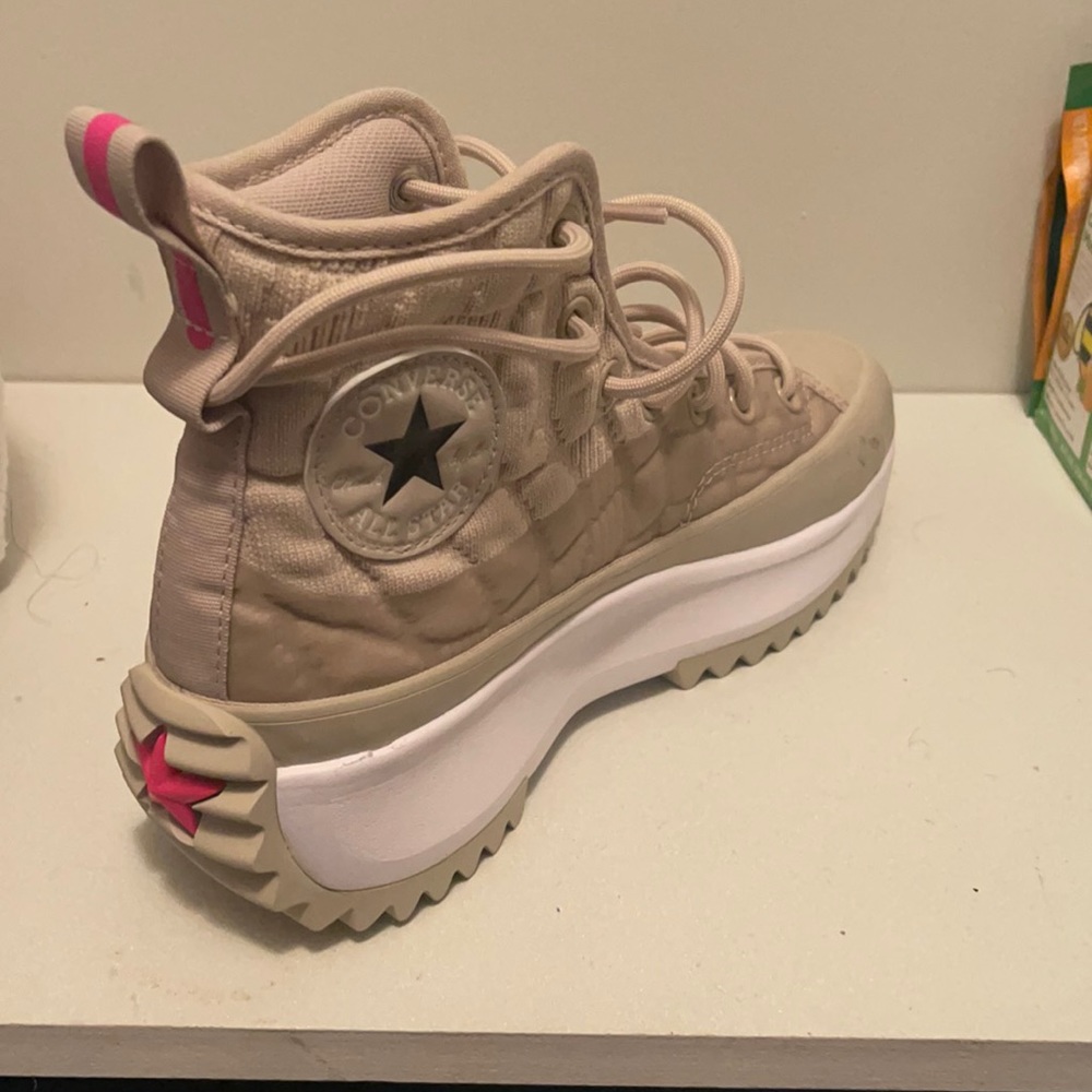 High Top Converse - String/Hyper Pink/White